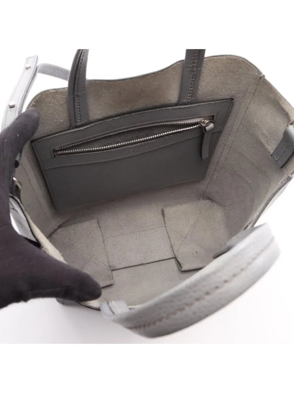 Celine Handbag Vertical Cover Small 2-Way Gray Leather